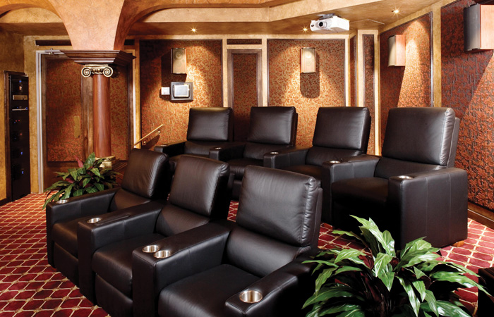 Media Room with Leather Seats
