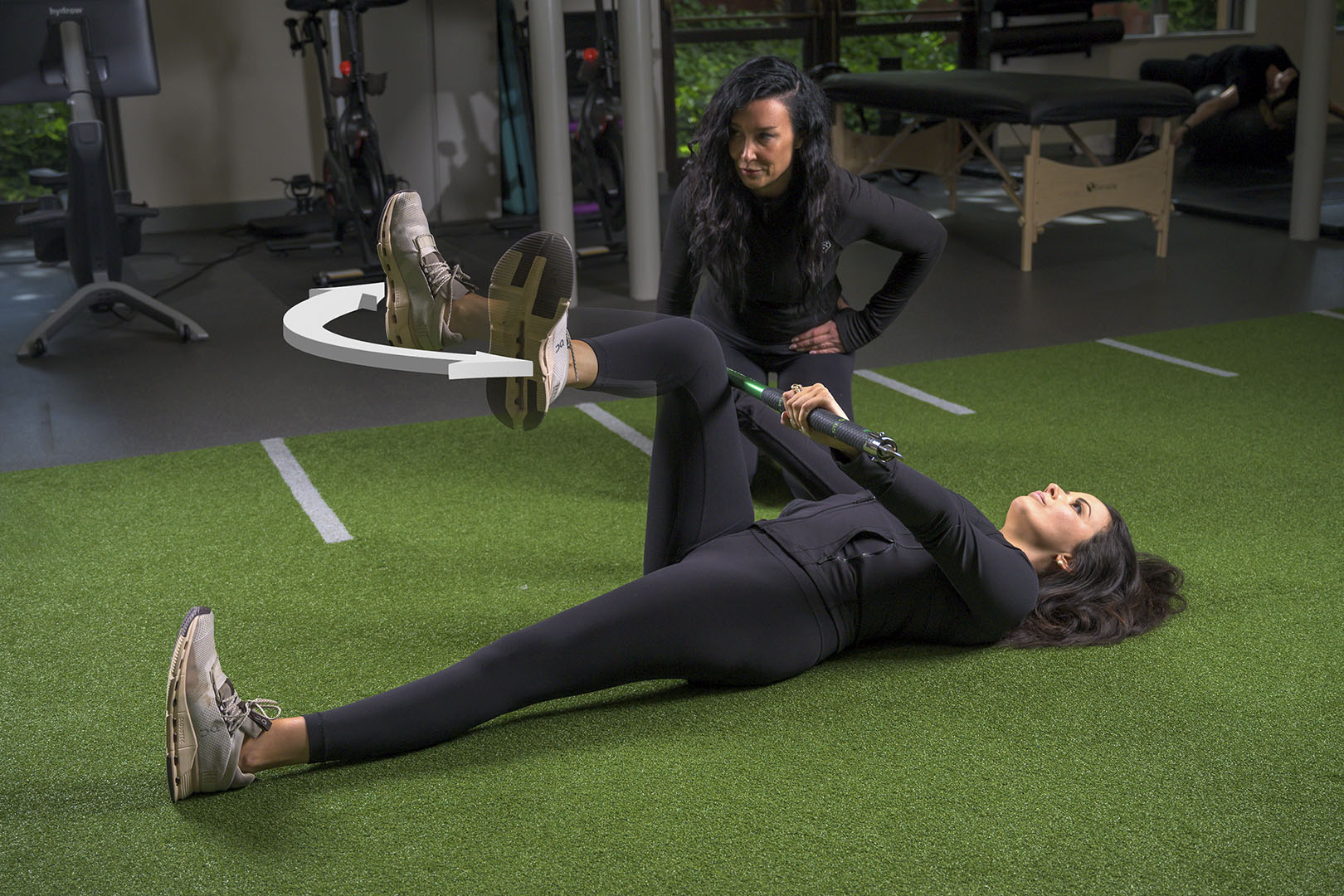 Supine Hip Rotation With Core Activation